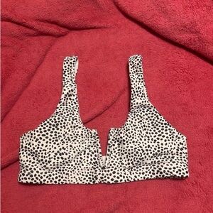 SHEIN Black and White Polka Dot Bikini Top